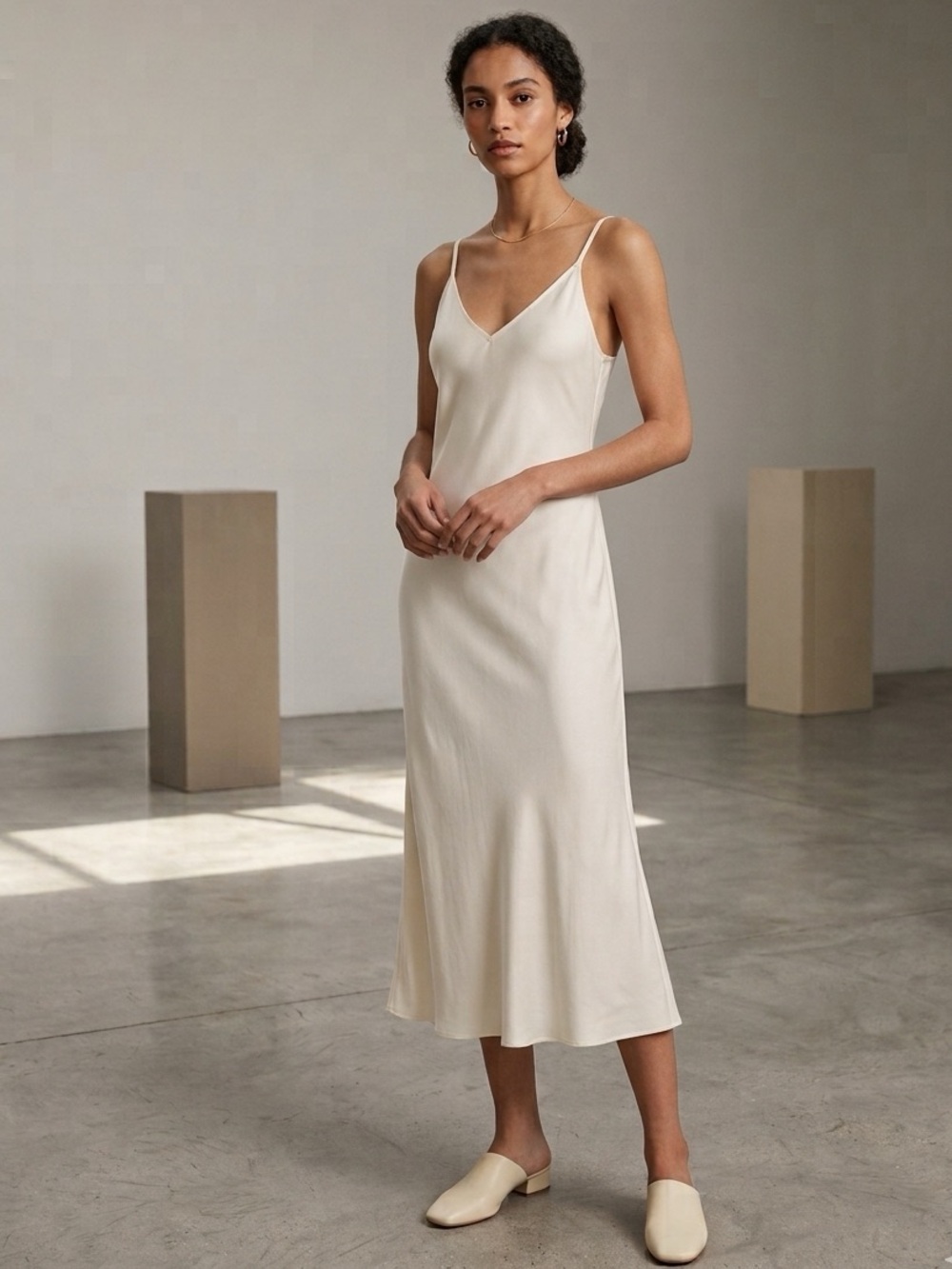 La Ligne Boudoir Bright White Midi Dress S